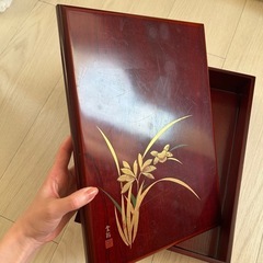 文箱　漆器　金　漆塗り　書道箱　硯箱　木箱の画像