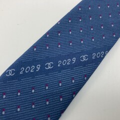 "ＣＨＡＮＥＬ　ネクタイ　ブルー　幅8ｃｍ(3.15 inch) 送料無料の画像