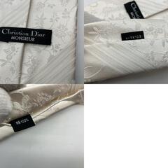 Ｃｈｒｉｓｔｉａｎ　Ｄｉｏｒ　ネクタイ　幅9ｃｍ（3.54 inch）白　送料無料の画像