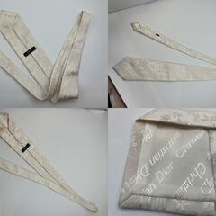 Ｃｈｒｉｓｔｉａｎ　Ｄｉｏｒ　ネクタイ　幅9ｃｍ（3.54 inch）白　送料無料の画像