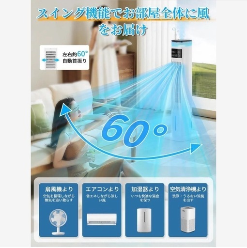 新品未使用　冷風扇 冷風扇風機 【スリムタワー型 ダブル水タンク】 冷風扇 冷風扇風機 スリムタワー型 ダブル水タンク スポット
