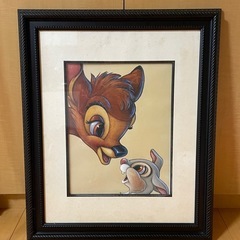 バンビ　ディズニー　絵画　額縁　フレーム