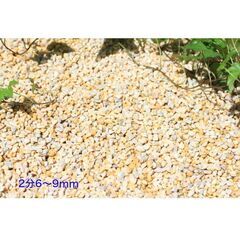 正宇ストーン 黄色 イエロー 天然玉石 洋風化粧砂利 2分(6～9ｍｍ)10kgの画像