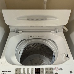 ハイセンス 全自動 洗濯機 6kg ホワイト HW-K60Jの画像