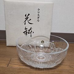 HOYA クリスタル鉢 ホヤ 花模様 ガラス 大鉢ボウル 食器 うつわ