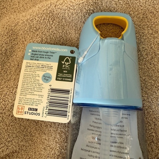 Bluey ブルーイ b.box ビーボックス 子ども用水筒 450ml ストロー