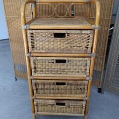 20250610006　家具　藤タンス4段