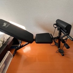 トレーニングベンチ マルチシットアップベンチ 折り畳み 耐荷重300kg フラットベンチ 筋トレ 角度調節簡単 腹筋 背筋 ダンベルベンチ 収納便利の画像