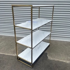 【美品】ローヤ　ラック　ディスプレイラック　ゴールド　大理石風　の画像
