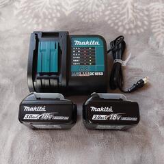 新品　未使用　マキタ　純正バッテリー 2個　3A 充電器　DC1...