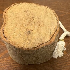 樫の木　持ち手付きコンパクト薪割り台
