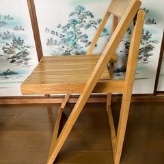 折りたたみ椅子、木製の画像