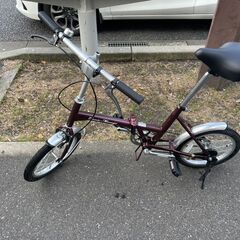折りたたみ自転車　No.321　ワインレッド　16インチ　ミニベ...