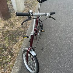 折りたたみ自転車　No.321　ワインレッド　16インチ　ミニベロ　小径車【リサイクルショップどりーむ荒田店】の画像