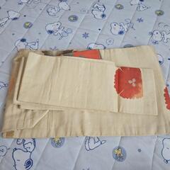 昭和レトロ 中古品 訳あり 帯 オレンジ 花の画像