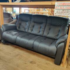 【愛品倶楽部柏店】一部本革 3人掛けソファ 幅180cm 背もた...