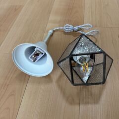 中古アンティーク風黒縁ガラスシェードペンダント　ST -EP143Aの画像