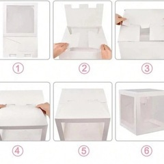ホワイト透明BOX4個と全アルファベットの画像