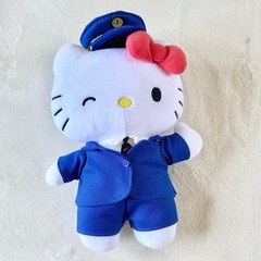 【貴重】　日本ではかなりレア　台湾限定　ハローキティ 駅員　制服 ぬいぐるみの画像