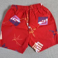 手作り　赤い甚平 100cmの画像