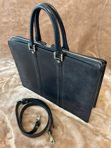 万双2WAYビジネスバッグビジネスバックブリーフケース書類鞄肩掛バッグショルダーバッグ 本革牛革メンズ ブライドルレザー