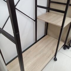 ★ジモティ割あり★  ハンガーラック ベージュ H154.5×D40×W89.5 クリーニング済み HJ6820の画像