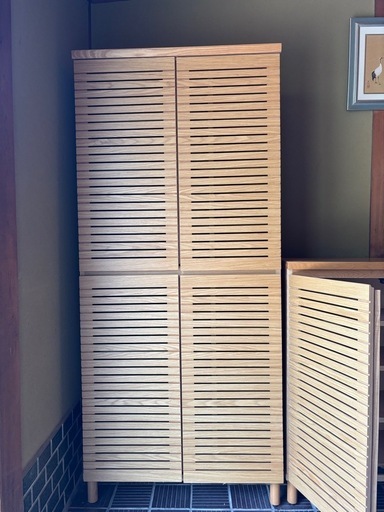 通気性抜群！美品！高さ180cn幅80cmシューズキャビネット/下駄箱