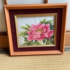 花の刺繍の額