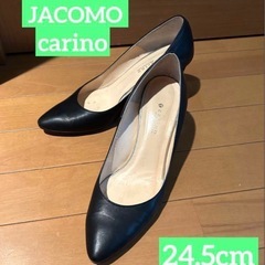 carino mode et jacomoパンプス ヒール ブラック24.5cm (miu) 西