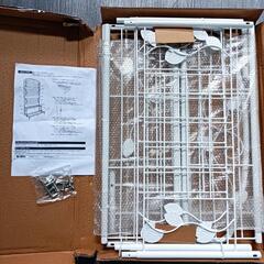 589fk 【未使用品・開封品】リビングアウト(Living Out) フラワースタンド フェンス付き スリム 2段 ホワイト①  y061801fk の画像