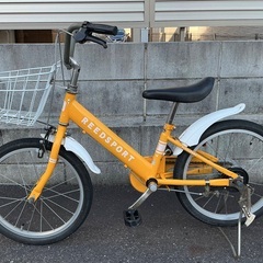 ＜整備済＞リーズポート・18インチ・キッズ自転車・イエロー・成長の早いお子様に最適♪の画像