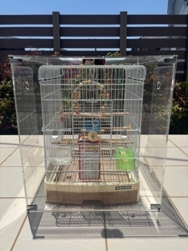 鳥籠とアクリルケースセット