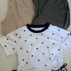 女の子　150センチ　ボトム　トップス　まとめて　3点　ズボン　ショートパンツ　Tシャツの画像