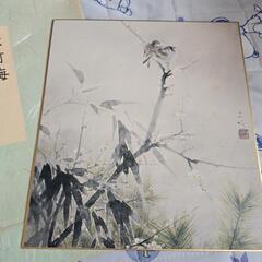 昭和レトロ 訳あり 松竹梅 色紙 飾り しみ多めの画像
