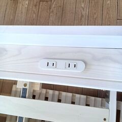 ★リユースのサカイつくば店★TK5636  シングルベッドフレーム ホワイト H61×D206×W98 クリーニング済みの画像