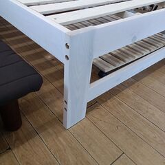 ★リユースのサカイつくば店★TK5636  シングルベッドフレーム ホワイト H61×D206×W98 クリーニング済みの画像