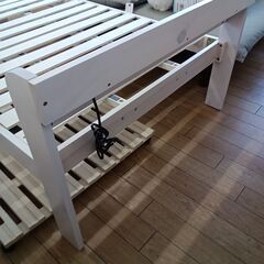 ★リユースのサカイつくば店★TK5636  シングルベッドフレーム ホワイト H61×D206×W98 クリーニング済みの画像