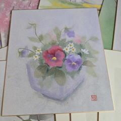 昭和レトロ ちぎり絵 貼り絵 色紙飾りの画像