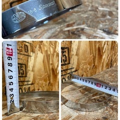 C(7326) ステンレス 丸型 セルクルリング 3個セット 210×45ｍｍ 140×45ｍｍ 140×20ｍｍ 業務用 製菓用 ケーキ型 厨房用品 中古の画像