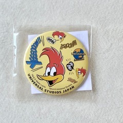 【未使用】 ウッディ・ウッドペッカー 缶バッジ　ユニバ　USJ バッジ