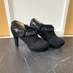LLサイズ ヒール ブーティー ショートブーツの画像