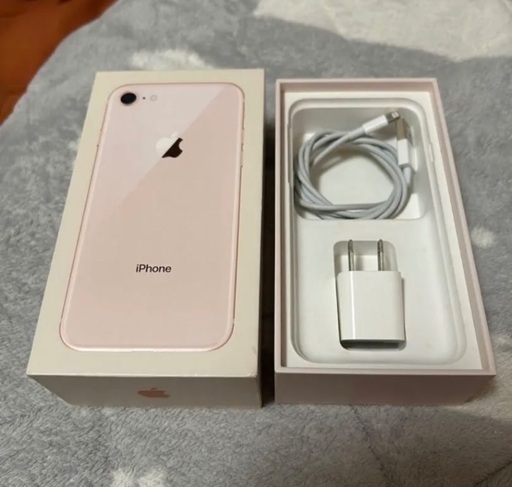 SIMフリーiPhone8本体&電源アダプタ・ケーブル・説明書・箱・公式袋＋