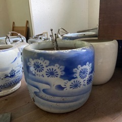 火鉢　酒瓶　ヴィンテージ