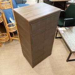 ニトリ ウッドトップチェスト デコニーCV2 5段 ブラウン①の画像