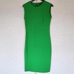 ザラ Zara グリーン ノースリーブ タイトワンピース