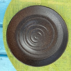 【美品】黒い丸皿