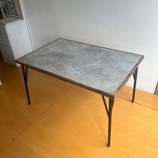 ダイニングテーブル　テーブル　大理石調　グレー　机　ダイニング　角テーブル　四角