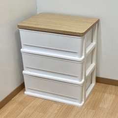 ニトリ　木目調天板チェスト　3段　の画像
