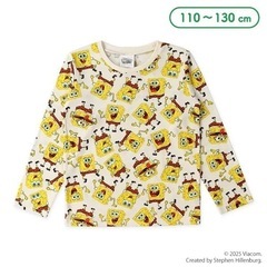 130cmスポンジボブ総柄Tシャツ