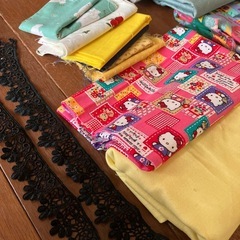 お得！CHECK&Stripe、布生地、レース、綿、ゴム、はぎれの画像